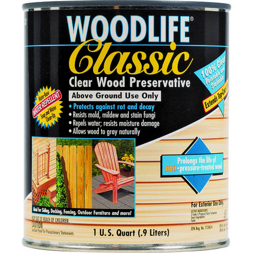 WoodLide Classic Wood Preservative, Clear, Liquid, 1 qt, Can