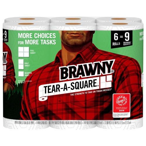 BRAWNY 44276-XCP4 Essentials Paper Towel with Dawn Detergent, 5.9 in L, 11 in W, 2-Ply - pack of 24