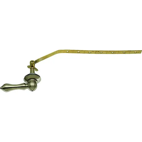 Wallplate Toilet Handle, Brass, For: Angled, Front or Side-Mount Toilet Tank Brushed Nickel