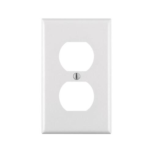 Leviton R52-88003-00W 88003 Receptacle Wallplate, 4-1/2 in L, 2-3/4 in W, 1 -Gang, Thermoset Plastic, White, Smooth