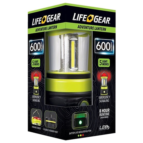 LED Lantern, D Battery, LED Lamp, 600 Lumens Lumens, 8 hr Max Runtime, Green