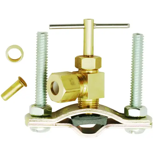 Plumb Pak PP25502LF Saddle Valve, 1/4 in OD Connection, Brass Body, Chrome