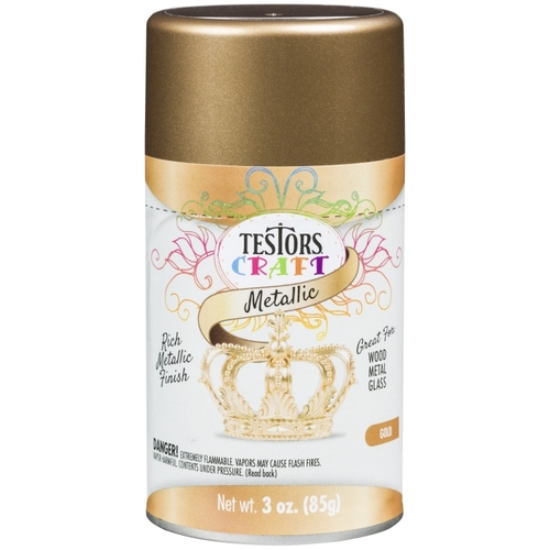 Testors 304350 Craft Paint, Metallic, Gold, 3 oz, Aerosol Can