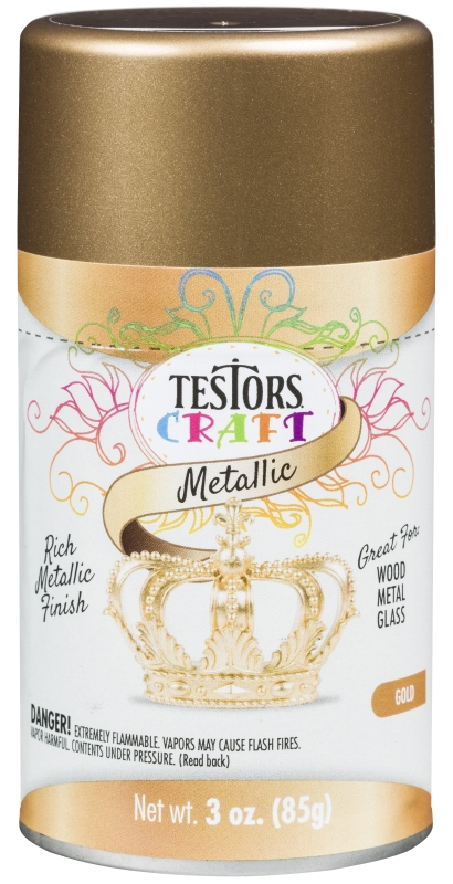 Testors 304350 Craft Paint, Metallic, Gold, 3 oz, Aerosol Can