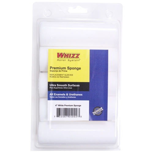 Whizz 24002 Mini Roller, 4 in L, Sponge Cover, White - pack of 10