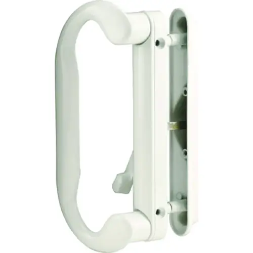 Handle Set, Aluminum, Powder-Coated, 1-3/8 to 1-3/4 in Thick Door White