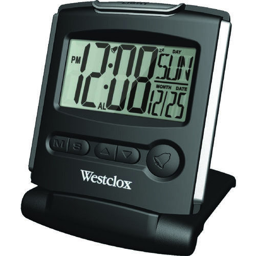 Westclox 72028 Alarm Clock, CR2032 Lithium Battery, LCD Display Black