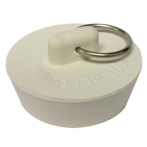Plumb Pak PP820-39 Duo Fit Series Drain Stopper, Rubber, White, For: 1-3/8 in to 1-1/2 in Sink