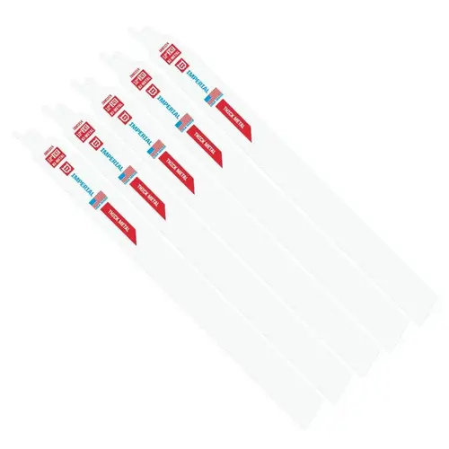 Reciprocating Blade, 1 in W, 12 in L, 14 TPI White - pack of 5