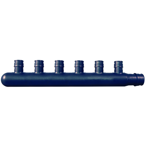 Apollo Valves EPXM6PT ExpansionPEX Series Closed Manifold, 9 in OAL, 1-Inlet, 3/4 in Inlet, 6-Outlet, 1/2 in Outlet