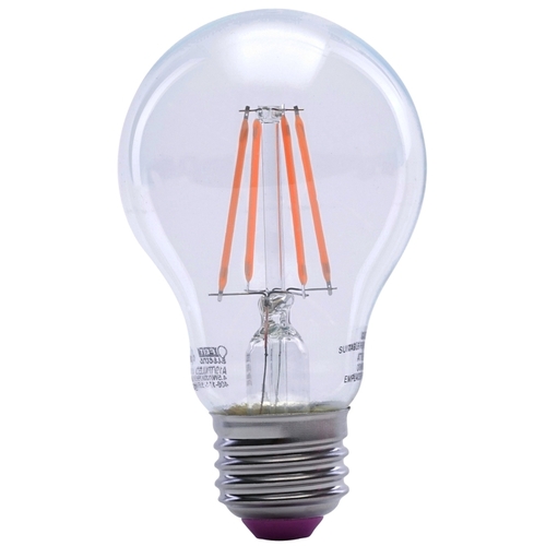 LED Bulb, General Purpose, A19 Lamp, 25 W Equivalent, E26 Lamp Base, Dimmable, Clear Pink