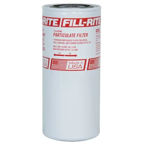 Fill-Rite F1810PM0 Fuel Filter, 3/4 in Connection, NPT, 18 gpm, 10 um, Metal Head