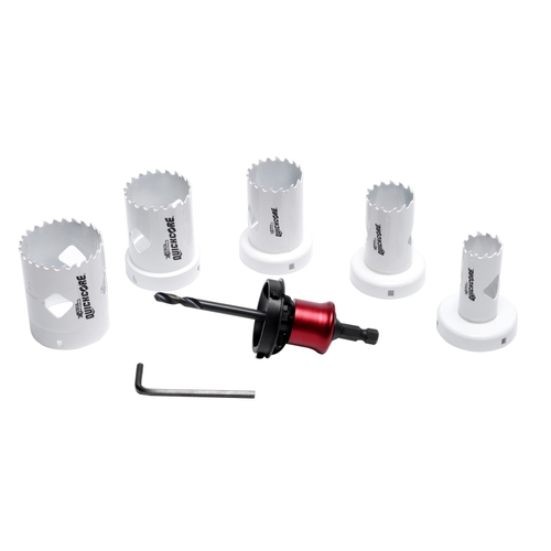 QuickCore Hole Saw Set, 7-Piece, Bi-Metal/Cobalt