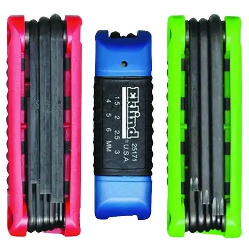 Hex Key Sets Ergo-Fold Assorted Metric and SAE Fold-Up Assorted Black
