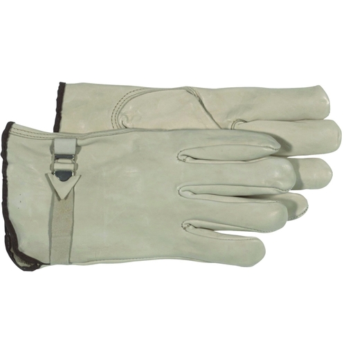 Driver Gloves, M, Keystone Thumb, Open Cuff, Cowhide Leather, Tan