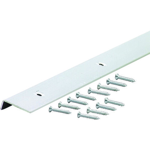 M-D 70409 Edge Moulding with Screw, 96 in L, 3/4 in W, Aluminum, Silver, Anodized