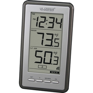 La Crosse Technology 308-1415BW Digital Wireless Thermometer with Time 