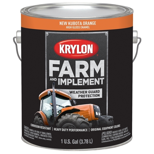 Farm and Implement Paint, High-Gloss, New Kubota Orange, 1 gal