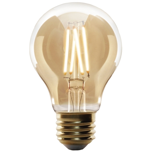 LED Bulb, Decorative, A19 Lamp, 25 W Equivalent, E26 Lamp Base, Dimmable, Amber Clear