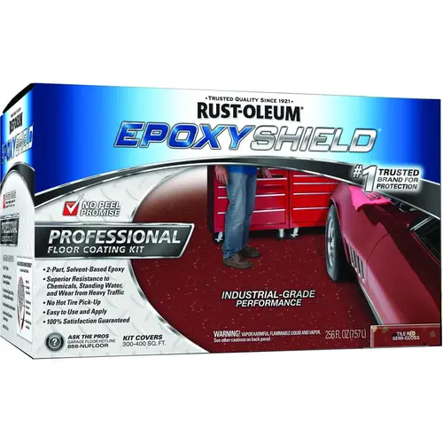 EPOXYSHIELD Floor Coating Kit, Semi-Gloss, Tile Red, Liquid