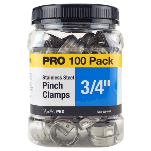 Pinch Clamp, Stainless Steel - pack of 100