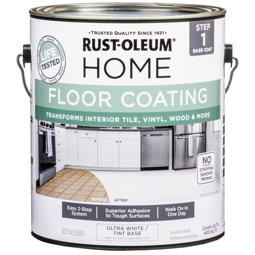 Rust-Oleum 357671 Floor Coating, Ultra White, 1 gal