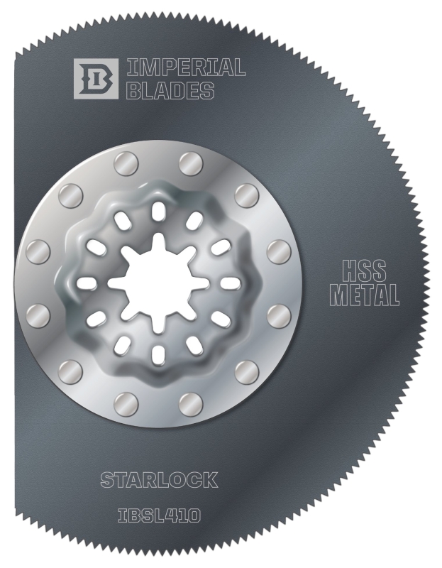 Imperial Blades IBSL410-1 Oscillating Saw Blade Starlock 3-3/8" L High Speed Steel Segmented Round Black