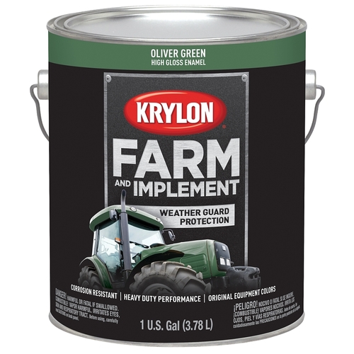 KRYLON K01979000-XCP4 Farm and Implement Paint, High-Gloss, Oliver Green, 1 gal - pack of 4