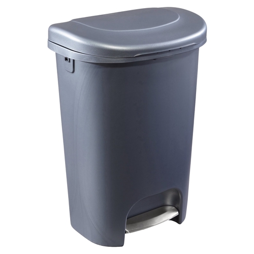 Step-On Trash Can, 13 gal Capacity, Resin, Gray - pack of 4