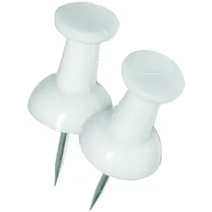 Hillman White Push Pins 16 pk Hillman White Push Pins 16 pk