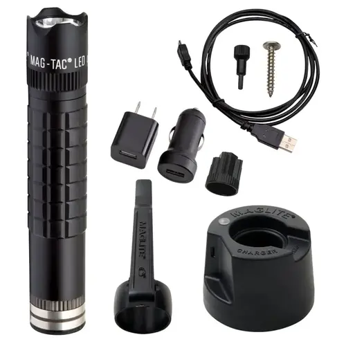 Maglite TRM1RA4 Rechargeable Flashlight, Li-Po Battery, LED Lamp, 543 Lumens Lumens, Focusing Beam, 4.5 hr Run Time Black