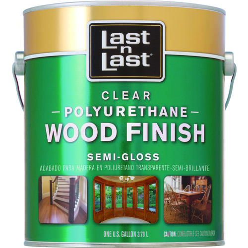 Last N Last 53531 Polyurethane Wood Finish, Semi-Gloss, Liquid, Clear, 1 gal, Can