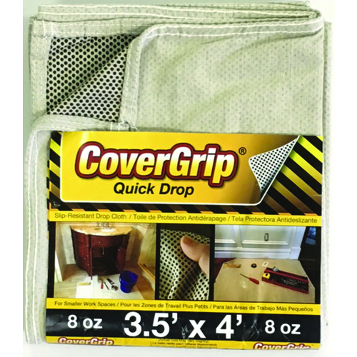 CoverGrip 35408 Drop Cloth 3.5 ft. W X 4 ft. L X 1 mil 8 oz Safety Canvas Ivory