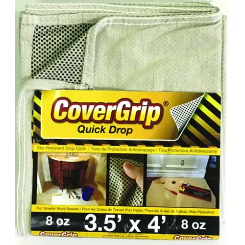 CoverGrip 35408 Drop Cloth 3.5 ft. W X 4 ft. L X 1 mil 8 oz Safety Canvas Ivory