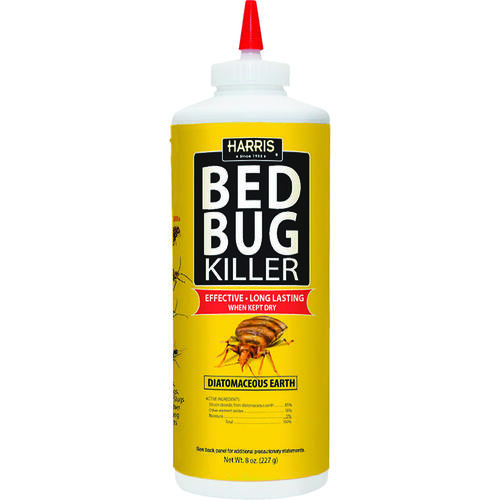 Harris HDE8 Bed Bug Killer, Powder, Spray Application, 8 oz Bottle