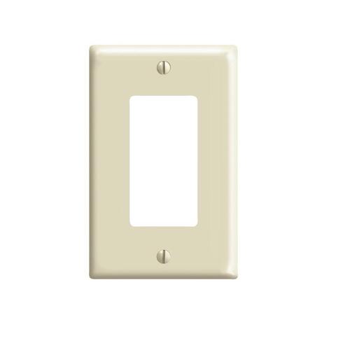 Decora 80601-I 80601-I Wallplate, 4.88 in L, 3.13 in W, 1 -Gang, Thermoset Plastic, Ivory, Smooth