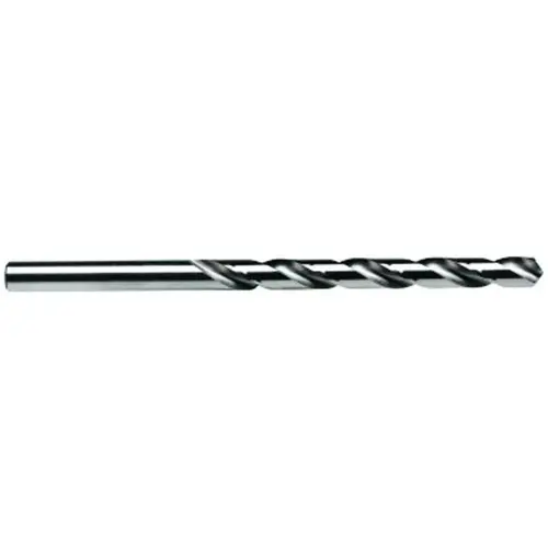 Jobber Drill Bit, 0.18 in Dia, 3-3/8 in OAL, Spiral Flute, 4-Flute, 0.18 in Dia Shank, Straight Shank Bright