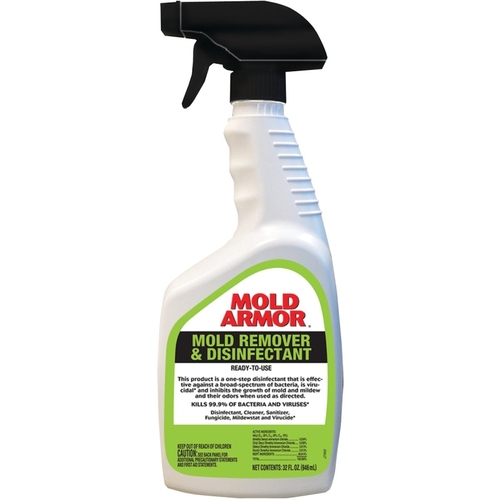 Mold Remover and Disinfectant, 32 oz, Liquid, Benzaldehyde Organic, Clear