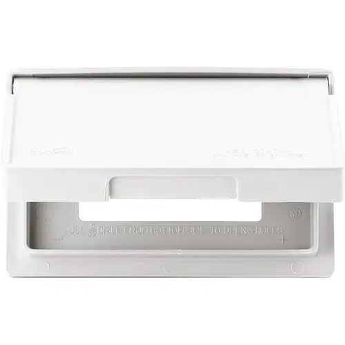 Cover, 7 in L, 4-7/8 in W, Rectangular, Thermoplastic, White, Electro-Plated