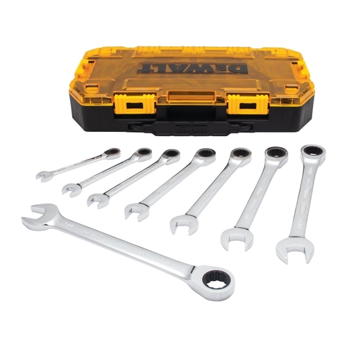 Wrench Set, 8-Piece, Polished Chrome, Specifications: SAE Measurement