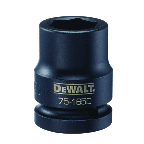 Impact Socket, 22 mm Socket, 3/4 in Drive, 6-Point, CR-440 Steel, Black Oxide