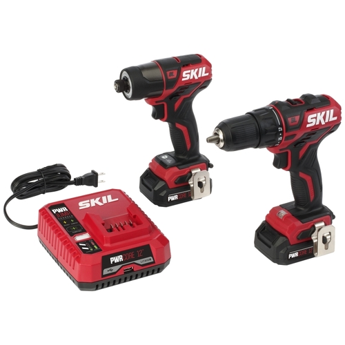 SKIL CB736701 Combination Kit, Battery Included, 20 V, Tools Included: Drill Driver, Impact Driver