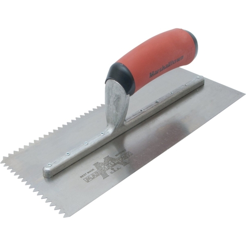 Marshalltown 780SD Trowel, 11 in L, 4-1/2 in W, V Notch, Curved Handle