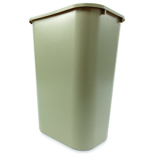 2957 Waste Basket, 41.25 qt Capacity, Plastic, Beige, 19-7/8 in H