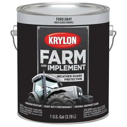 Farm and Implement Paint, High-Gloss, Ford Gray, 1 gal