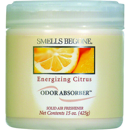 Smells Begone 50316 Odor Absorbing Gel, 15 oz Jar, Citrus, 450 sq-ft Coverage Area
