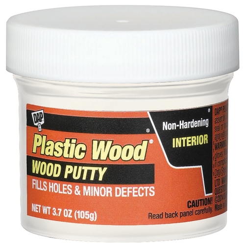 Plastic Wood 21245 Wood Putty, Solid, Mild, Pleasant, White, 3.7 oz Tub