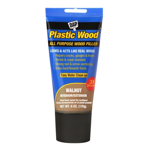 COLORmaxx Wood Filler, Paste, Slight, Walnut, 6 oz Tube