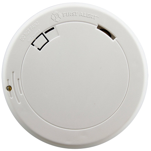 Smoke Alarm, 9 V, Ionization Sensor, 85 dB, Alarm: Audible, White