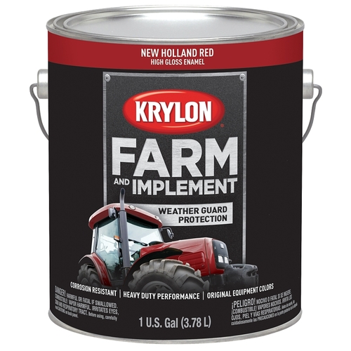 Farm and Implement Paint, High-Gloss, New Holland Red, 1 gal - pack of 4